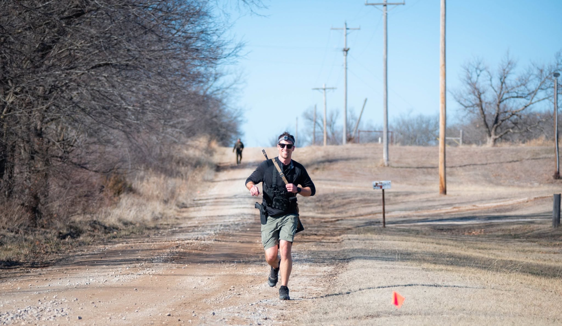 Competitor running a Run N Gun stage at The Burial Mound
